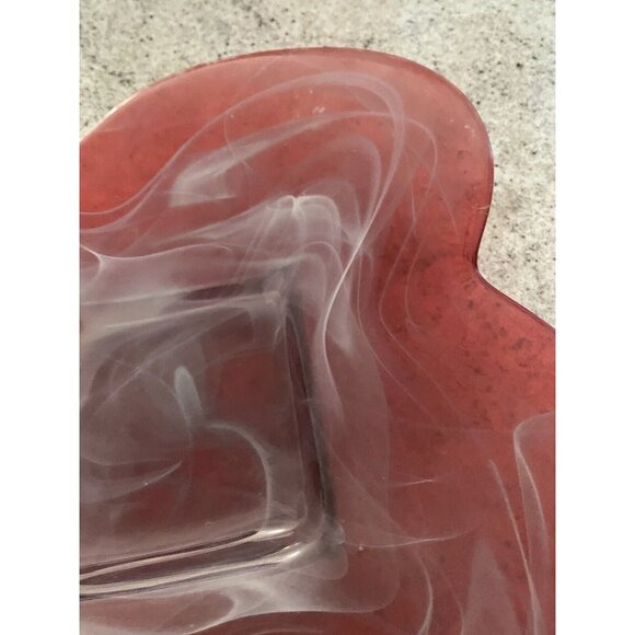 Made in Spain, Red, Recycled, Cold Painted Art Glass Coffee Table Bowl, 11.5” - Picture 3 of 11